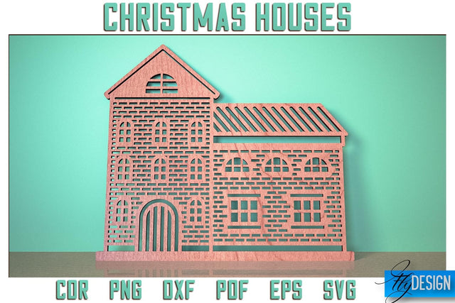 Christmas Houses SVG Design | Christmas Decoration SVG | Gift Design SVG SVG Fly Design 