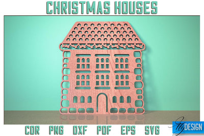 Christmas Houses SVG Design | Christmas Decoration SVG | Gift Design SVG SVG Fly Design 