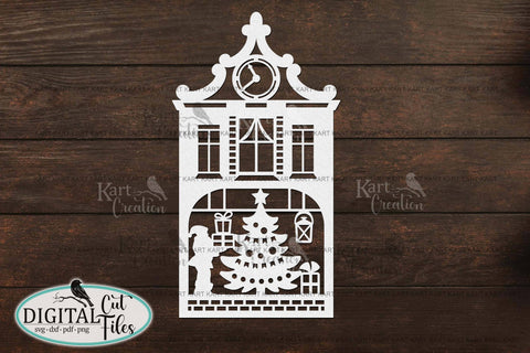 Christmas houses village bundle with Santa svg cut out files SVG kartcreationii 