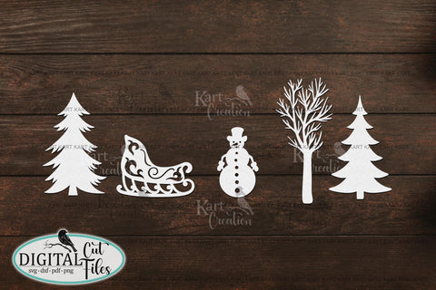 Christmas houses village bundle with Santa svg cut out files SVG kartcreationii 