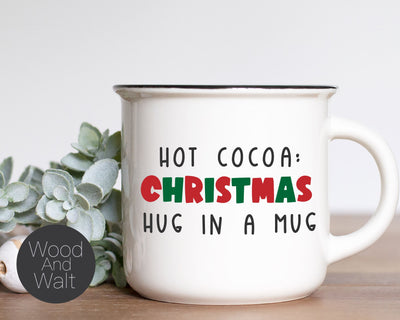 Christmas Hug In A Mug SVG | Holiday Cut File | Hot Cocoa Design | Printable Wall Art | Stencil Wood Sign | Cricut Crafts | Funny Saying SVG Wood And Walt 
