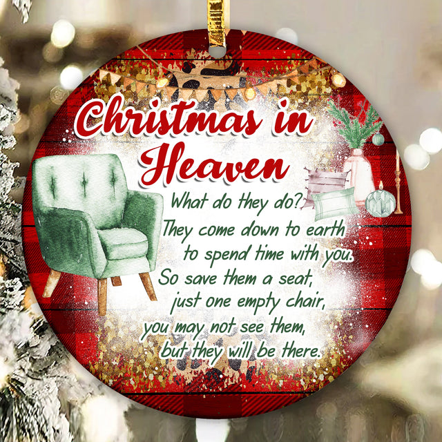 Christmas In Heaven Ornament PNG, Christmas in Heaven Sublimation Design, Memorial Ornament Template, Christmas Round PNG Sublimation CaldwellArt 