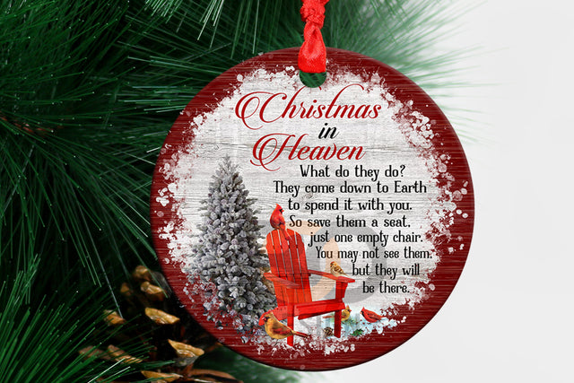 Christmas in Heaven Ornament Png, Round Christmas Ornament, PNG Instant Download, Xmas Ornament Sublimation Designs Downloads Sublimation BOO-design 