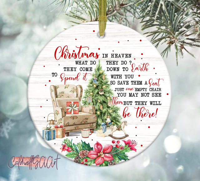 Christmas in Heaven Ornament Png, Round Christmas Ornament, PNG Instant Download, Xmas Ornament Sublimation Designs Downloads Sublimation CaldwellArt 