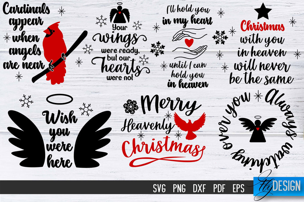 Christmas in Heaven SVG Bundle | Christmas Memorial SVG - So Fontsy