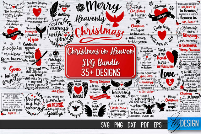 Christmas in Heaven SVG Bundle | Christmas Memorial SVG SVG Fly Design 