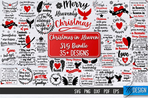 Christmas in Heaven SVG Bundle | Christmas Memorial SVG - So Fontsy