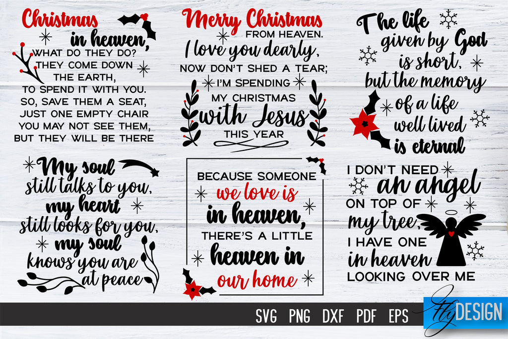 Christmas in Heaven SVG Bundle | Christmas Memorial SVG - So Fontsy