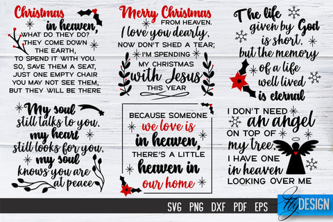 Christmas in Heaven SVG Bundle | Christmas Memorial SVG SVG Fly Design 
