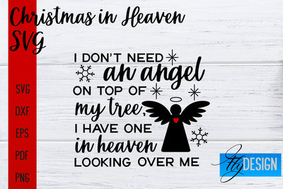 Christmas in Heaven SVG | Christmas Memorial SVG SVG Fly Design 