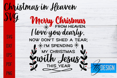 Christmas in Heaven SVG | Christmas Memorial SVG SVG Fly Design 