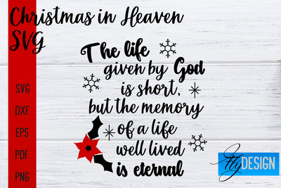 Christmas in Heaven SVG | Christmas Memorial SVG SVG Fly Design 