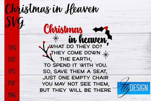 Christmas in Heaven SVG | Christmas Memorial SVG SVG Fly Design 