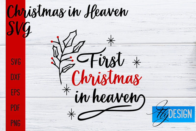 Christmas in Heaven SVG | Christmas Memorial SVG SVG Fly Design 