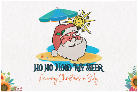 Christmas in July Santa Hold My Beer Sublimation Sublimation Jagonath Roy 