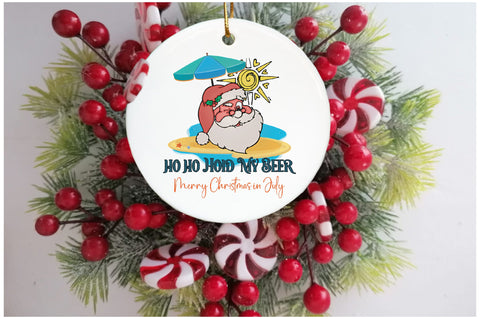 Christmas in July Santa Hold My Beer Sublimation Sublimation Jagonath Roy 