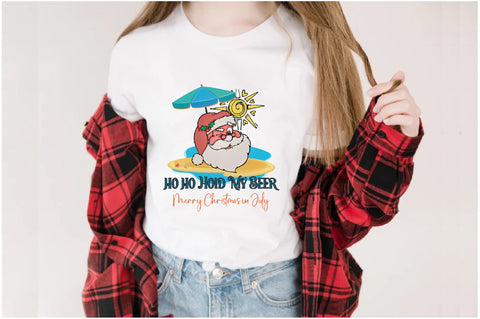 Christmas in July Santa Hold My Beer Sublimation Sublimation Jagonath Roy 