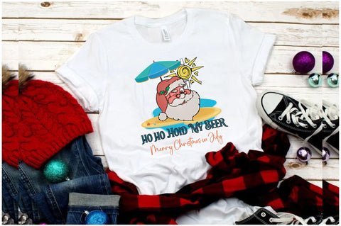 Christmas in July Santa Hold My Beer Sublimation Sublimation Jagonath Roy 