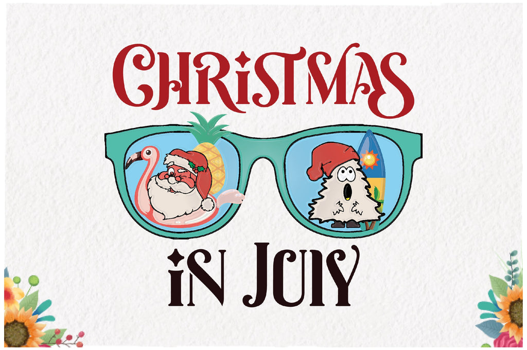 Christmas in July Santa Sunglasses Sublimation - So Fontsy