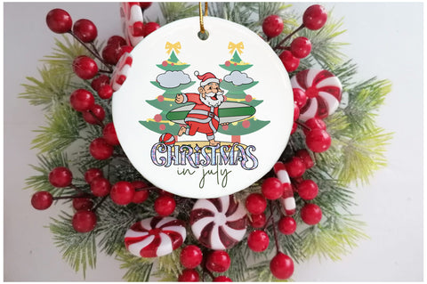 Christmas in July Santa Surfing Sublimation Sublimation Jagonath Roy 