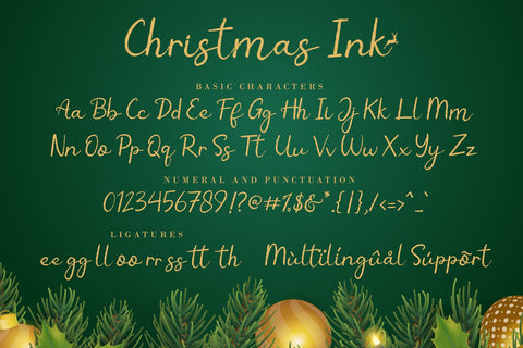 Christmas Ink Font AEN Creative Store 