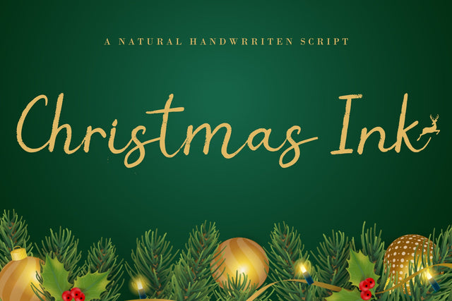 Christmas Ink Font AEN Creative Store 
