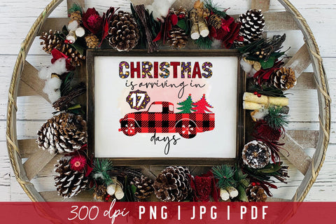 Christmas is Arriving in Days, Christmas Countdown PNG Sublimation CraftLabSVG 