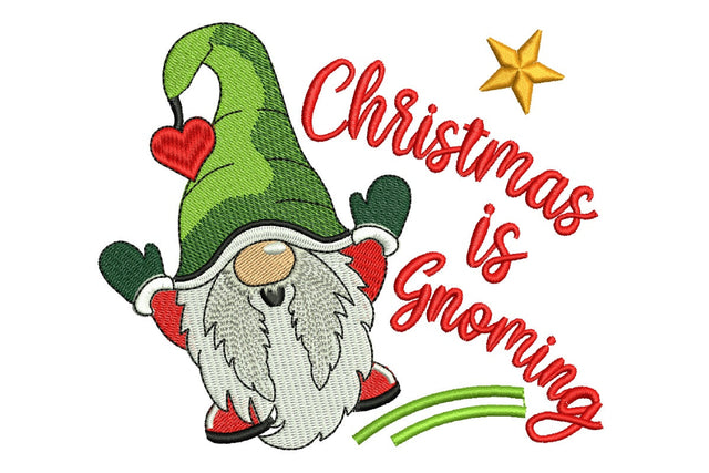 Christmas is Gnoming Embroidery Design Embroidery/Applique DESIGNS NextEmbroidery 