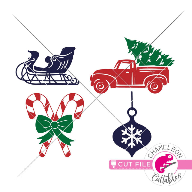 Christmas items bundle svg png dxf SVG Chameleon Cuttables 