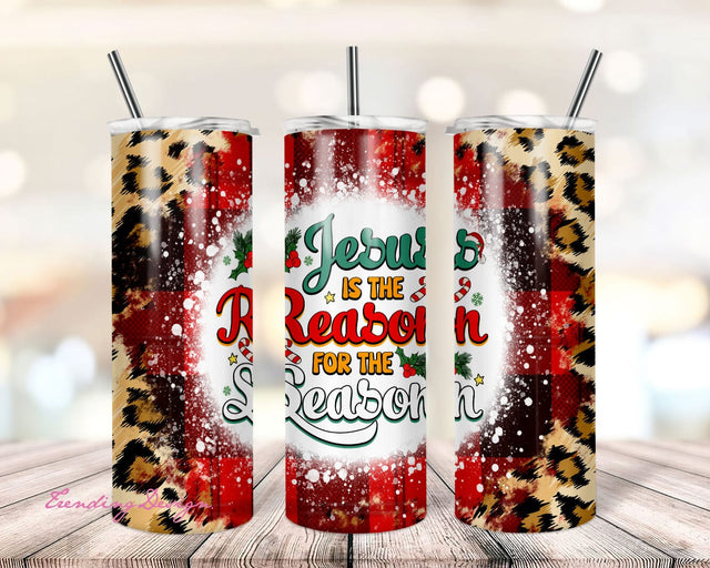 Christmas Jesus is the Reason for the Season Tumbler Wrap PNG Religious Sublimation Designs Downloads - Skinny 20oz Sublimation TrendingDesign 