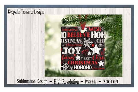 Christmas Joy, 11oz Mug Wrap, Coaster Template, Sublimation PNG Sublimation Keepsake Treasures Designs LLC. 