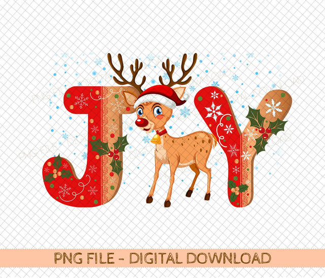 Christmas Joy Baby Reindeer Png, Sublimation Designs Downloads, PNG Transparent, PNG Clipart, Printable Transfer, PNG Instant Download Sublimation DiamondDesign 