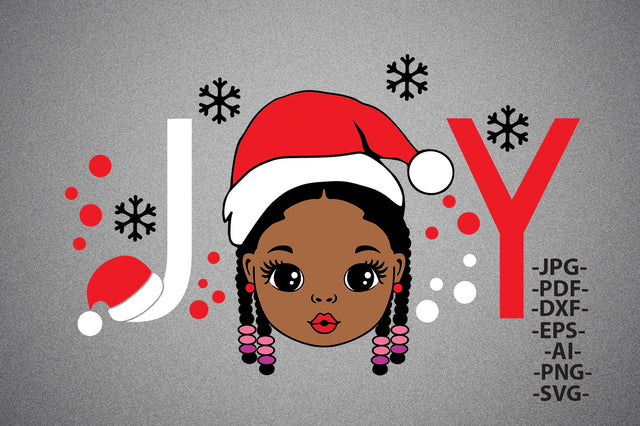 Christmas Joy Girl Svg, Afro Girl Svg, Little Cute girl, Family Christmas Svg, Christmas tshirt Svg, Christmas Clipart, Svg Cut files SVG 1uniqueminute 