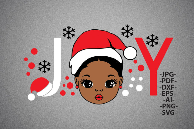 Christmas Joy Girl Svg, Afro Girl Svg, Little Cute girl, Family Christmas Svg, Christmas tshirt Svg, Christmas Clipart, Svg Cut files SVG 1uniqueminute 