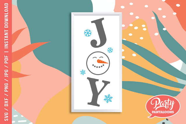 CHRISTMAS JOY SNOWMAN SNOWFLAKES SVG | Christmas Svg SVG Partypantaloons 