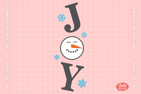 CHRISTMAS JOY SNOWMAN SNOWFLAKES SVG | Christmas Svg SVG Partypantaloons 