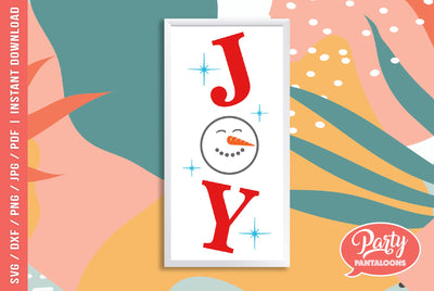 CHRISTMAS JOY SNOWMAN SPARKLES SVG | Christmas Svg SVG Partypantaloons 
