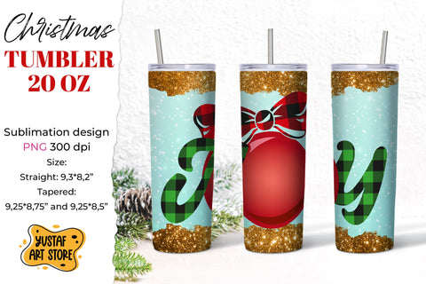Christmas Joy tumbler sublimation wrap shine, gold glitter Sublimation Yustaf Art Store 