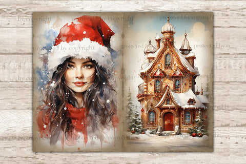 Christmas Junk Journal Page | Xmas Scrapbook Paper SVG GlamArtZhanna 