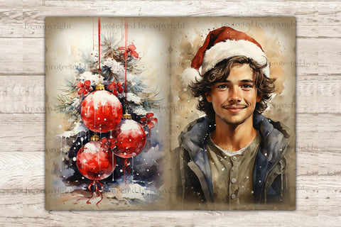 Christmas Junk Journal Page | Xmas Scrapbook Paper SVG GlamArtZhanna 