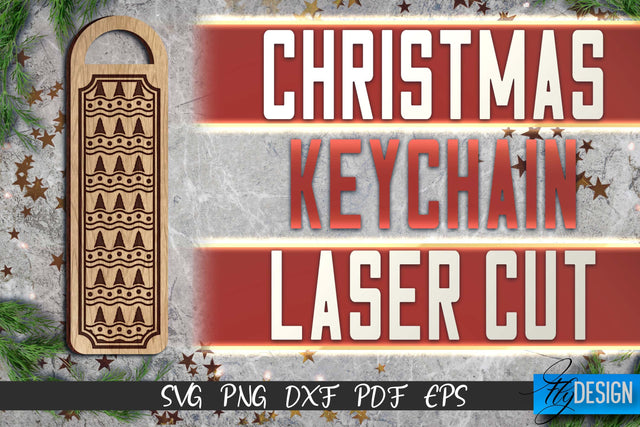 Christmas Keychain Laser Cut SVG | Christmas Keychain SVG Design | CNC Files SVG Fly Design 