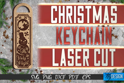 Christmas Keychain Laser Cut SVG | Christmas Keychain SVG Design | CNC Files SVG Fly Design 