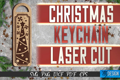 Christmas Keychain Laser Cut SVG | Christmas Keychain SVG Design | CNC Files SVG Fly Design 