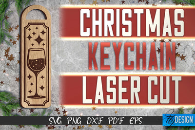 Christmas Keychain Laser Cut SVG | Christmas Keychain SVG Design | CNC Files SVG Fly Design 