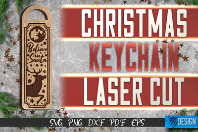 Christmas Keychain Laser Cut SVG | Christmas Keychain SVG Design | CNC Files SVG Fly Design 