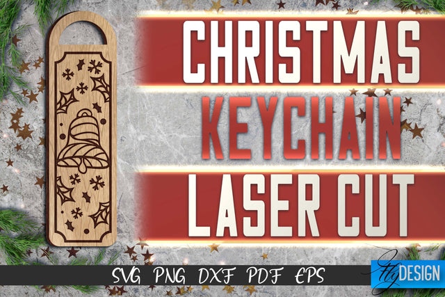 Christmas Keychain Laser Cut SVG | Christmas Keychain SVG Design | CNC Files SVG Fly Design 