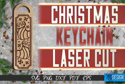 Christmas Keychain Laser Cut SVG | Christmas Keychain SVG Design | CNC Files SVG Fly Design 