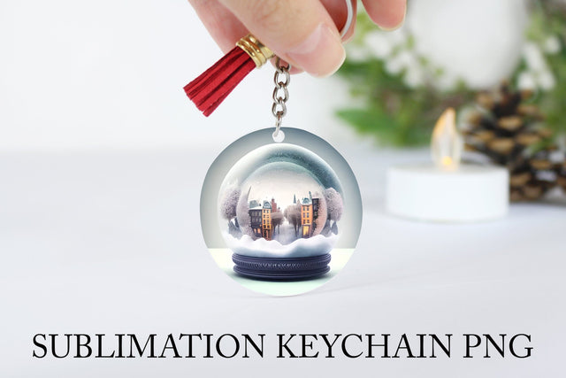 Christmas Keychain PNG. Snow Globe Keychain PNG. Sublimation Olga Terlyanskaya 