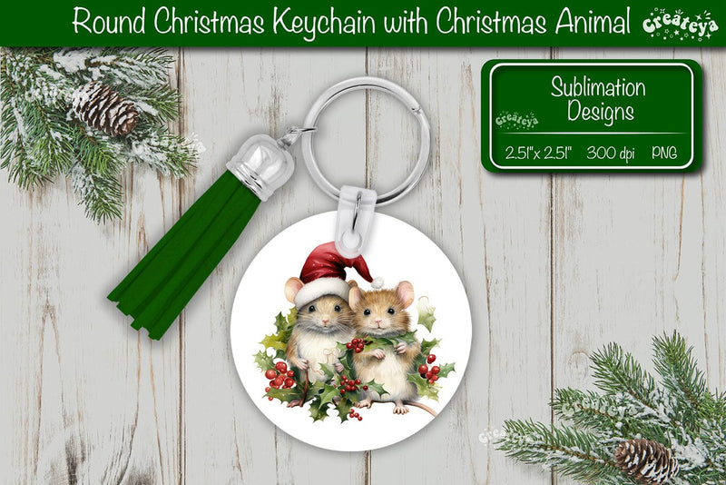 Christmas Keychain PNG Sublimation Christmas Cute Animal PNG Sublimation Createya Design 