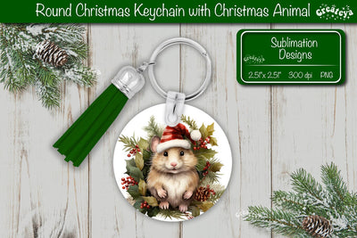 Christmas Keychain PNG Sublimation Christmas Cute Animal PNG Sublimation Createya Design 